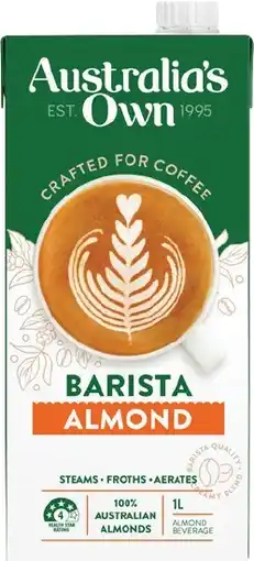 IGA Australia's Own Barista Almond, Oat or Macadamia Milk 1 Litre offer