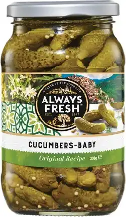 IGA Always Fresh Cucumbers‑Baby Original Recipe 350g offer