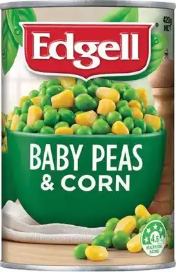 IGA Edgell Baby Peas & Corn or Peas & Carrots 420g offer