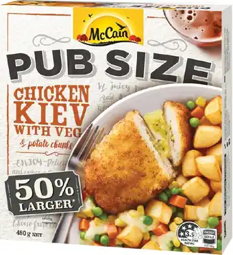 IGA McCain Pub Size Frozen Meal 480‑500g Selected Varieties offer