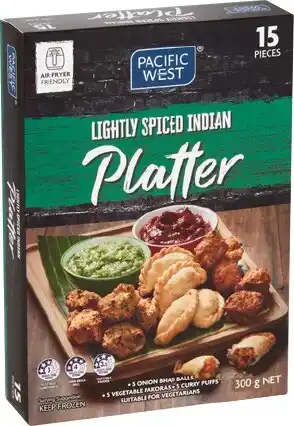 IGA Pacific West Lightly Spiced Indian Platter or Curry Puffs 300g offer