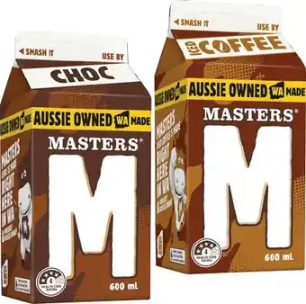 IGA Masters Flavoured Milk 600mL Selected Varieties offer