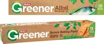 IGA Multix Greener Alfoil 10mx30cm or Brown Baking Paper 15mx30cm offer