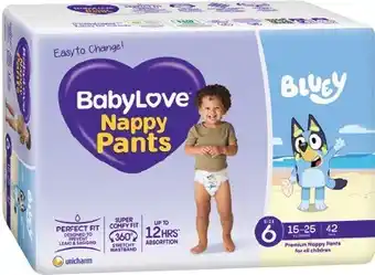 IGA BabyLove Nappy Pants 42‑56 Pack Selected Varieties offer