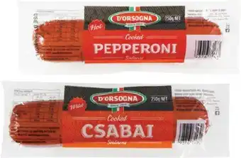 IGA D'Orsogna Pepperoni or Csabai 250g offer