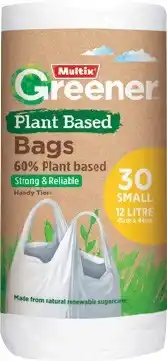 IGA Multix Greener Plant Based Bags Small 30 Pack or Medium 25 Pack offer