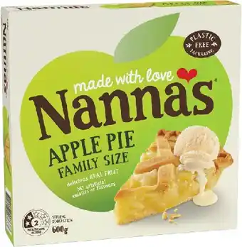 IGA Nanna’s Fruit Pies Family Size 600g or Snack Pies 450g Selected Varieties offer