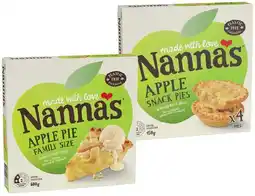 IGA Nanna’s Fruit Pies Family Size 600g or Snack 450g Selected Varieties offer