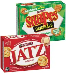 IGA Arnott’s Shapes 130‑190g, Clix 250g, Jatz or Savoy 225g Selected Varieties offer