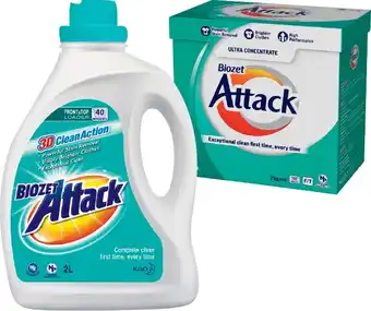 IGA Biozet Attack Laundry Powder 2kg or Liquid 2 Litre Selected Varieties offer