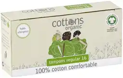 IGA Cottons 100% Cotton Comfortable Tampons 16 Pack Selected Varieties offer