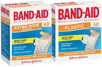 IGA Band-Aid Plastic or Clear Strips 40-50 Pack or Extra Wide Plastic 40 Pack Selected Varieties offer