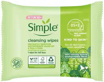 IGA Simple Facial Cleansing Wipes 25 Pack offer