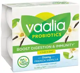 IGA Vaalia Probiotics Yoghurt 4x150g Selected Varieties offer