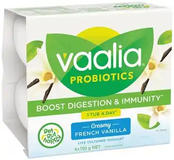 IGA Vaalia Probiotics Yoghurt 4x150g Selected Varieties offer