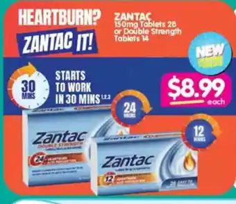 Your Discount Chemist Zantac 150mg Tablets 28 or Double Strength Tablets 14 offer