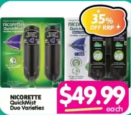 Your Discount Chemist Nicorette QuickMist Duo Varieties offer