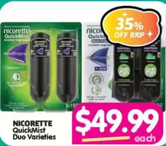 Your Discount Chemist Nicorette QuickMist Duo Varieties offer