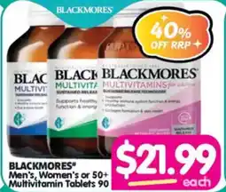 Your Discount Chemist Blackmores Men's, Women's or 50+ Multivitamin Tablets offer