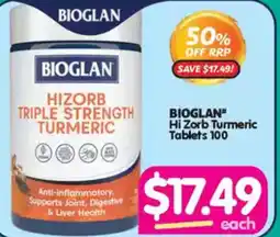 Your Discount Chemist Bioglan Hi Zorb Turmeric Tablets offer