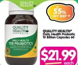 Your Discount Chemist Quality Health Daily Health Probiotic 10 Billion Capsules offer