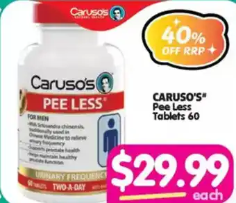 Your Discount Chemist Caruso's Pee Less Tablets offer
