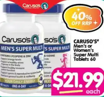 Your Discount Chemist Caruso's Men's or Women's Super Multi Tablets offer