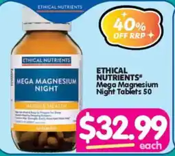 Your Discount Chemist Ethical Nutrients Mega Magnesium Night Tablets offer