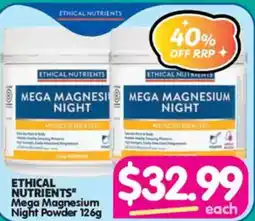 Your Discount Chemist Ethical Nutrients Mega Magnesium Night Powder offer