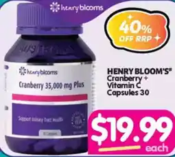 Your Discount Chemist Henry bloom's cranberry+ vitamin c offer