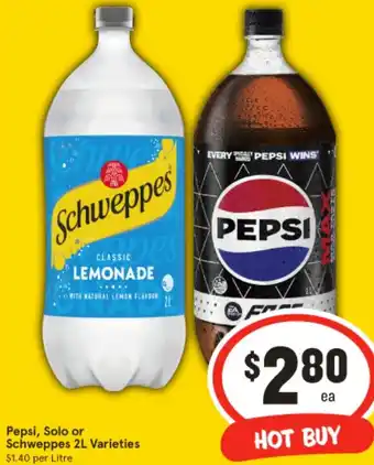 IGA Pepsi Solo or Schweppes offer