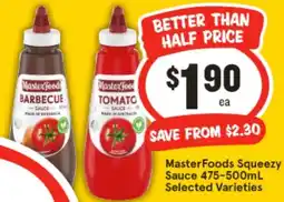 IGA MasterFood Squeezy Sauce offer