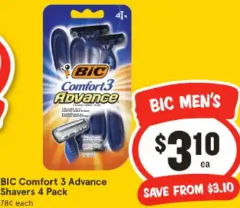 IGA BIC Comfort 3 Advance Shavers offer