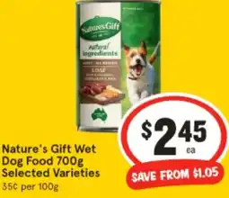 IGA Nature's Gift Wet Dog Food offer