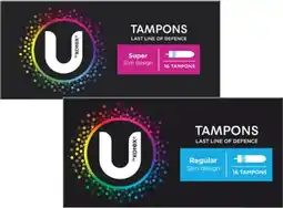 Coles U By Kotex Tampons Regular or Super 16 Pack offer