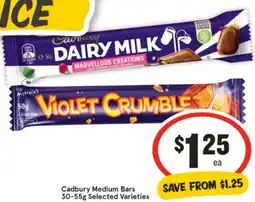 IGA Cadbury Medium Bars offer