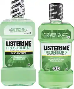 Coles Listerine Freshburst or Freshburst Zero Mouthwash 500mL offer