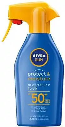 Coles Nivea Sun Protect & Moisture Sunscreen Spray SPF50+ 300mL^^ offer