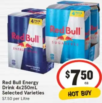 IGA Red Bull Energy Drink 4x offer