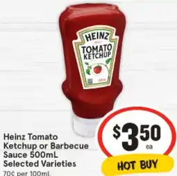 IGA Heinz Tomato Ketchup or Barbecue Sauce offer