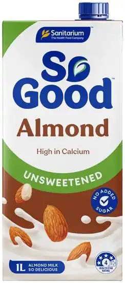 Coles Sanitarium So Good Unsweetened Almond Milk 1 Litre offer