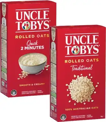 Coles Uncle Tobys Oats 1kg offer