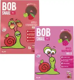 Coles Bob Snail Fruit Rolls 60g offer