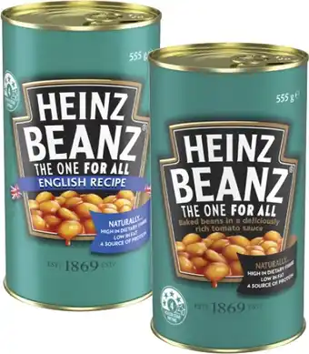 Coles Heinz Baked Beanz or Spaghetti 535g-555g offer