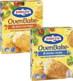 Coles Birds Eye Oven Bake Fish Fillets 425g offer