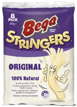 Coles Bega Cheese Stringers 8 Pack 8x20g 160g offer