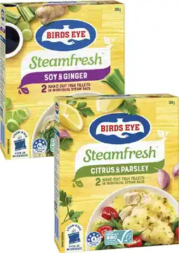 Coles Birds Eye Steam Fresh Fish 380g offer