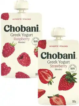 Coles Chobani Greek Yogurt Pouch 140g offer