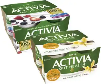 Coles Danone Activia Probiotics No Added Sugar Yoghurt 4x125g offer