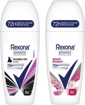 Coles Rexona Advanced Protection Antiperspirant Roll On Deodorant 50mL offer